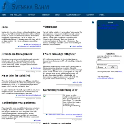 Bahá´i Nytt startsida 2004