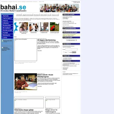 Bahá´i Nytt startsida 2008
