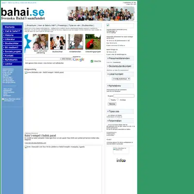Bahá´i Nytt startsida 2011