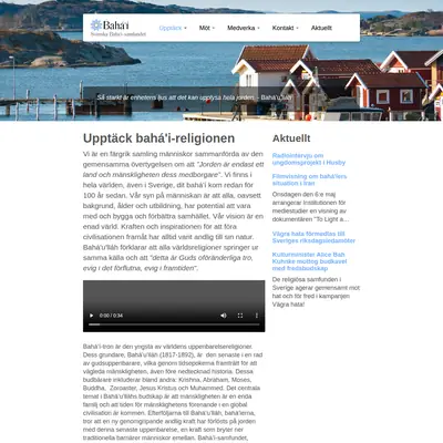Bahá´i Nytt startsida 2016