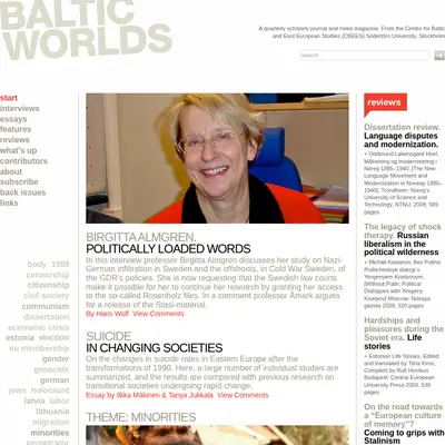 Baltic Worlds startsida 2010