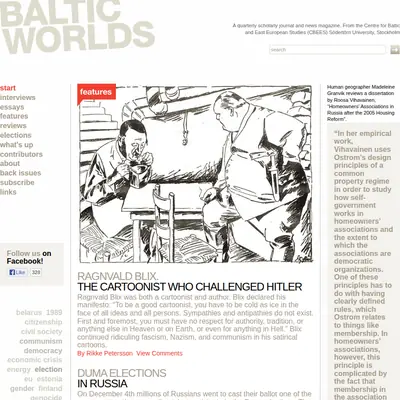 Baltic Worlds startsida 2012