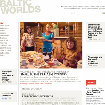 Baltic Worlds startsida 2013