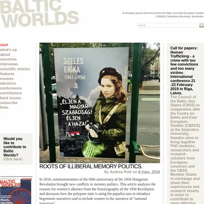 Baltic Worlds startsida 2019