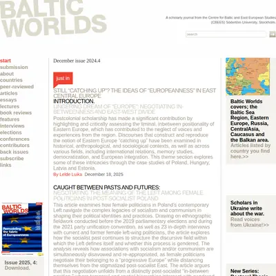 Baltic Worlds startsida 2026