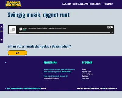 bananradion startsida 2025