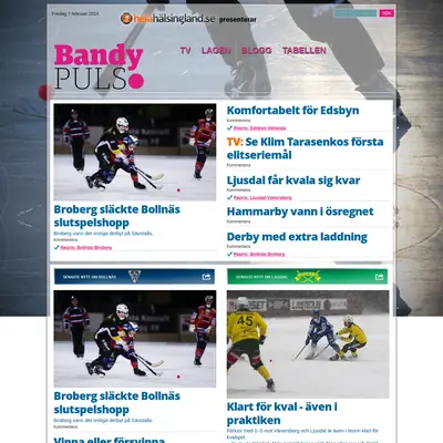 Bandypuls webb-tv startsida 2014