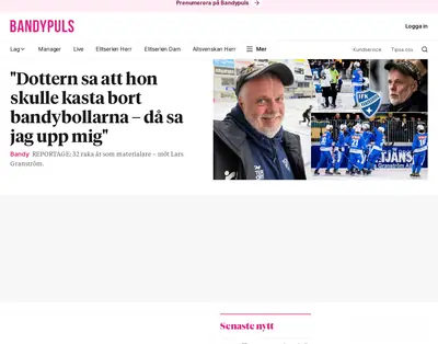 Bandypuls webb-tv startsida 2023