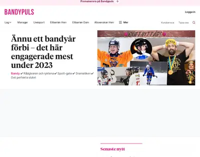 Bandypuls webb-tv startsida 2024