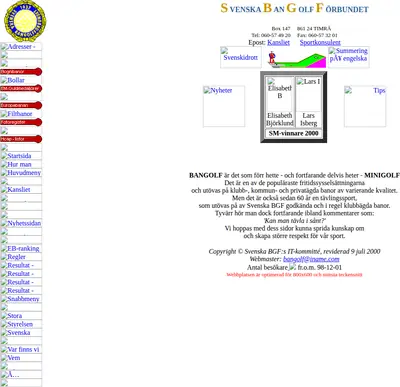 Bangolf startsida 2001