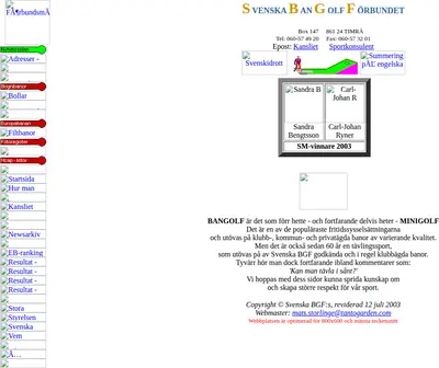 Bangolf startsida 2004