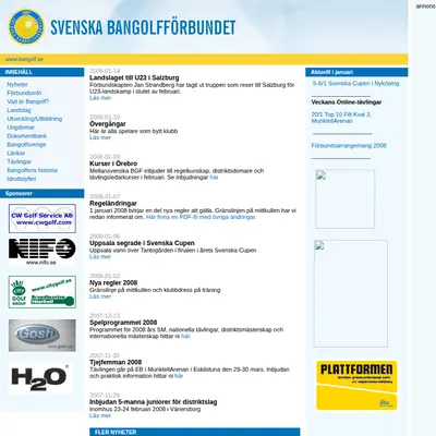 Bangolf startsida 2008