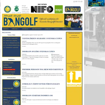 Bangolf startsida 2018