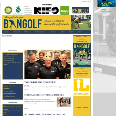 Bangolf startsida 2019