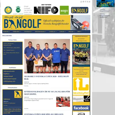 Bangolf startsida 2020