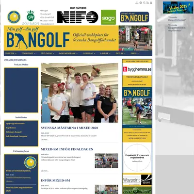 Bangolf startsida 2021