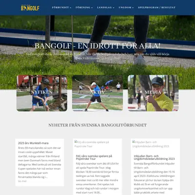 Bangolf startsida 2023