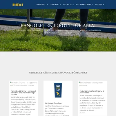 Bangolf startsida 2025