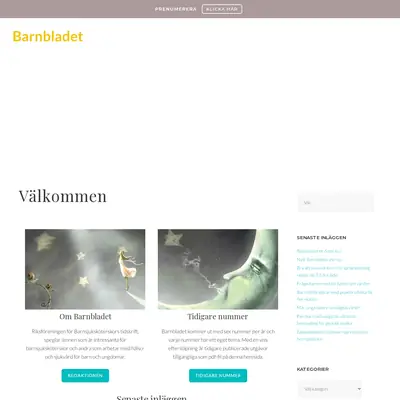 Barnbladet startsida 2022