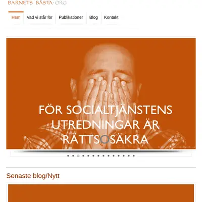 Barnets bästa, www.barnetsbasta.org startsida 2017