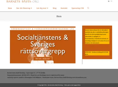 Barnets bästa, www.barnetsbasta.org startsida 2024