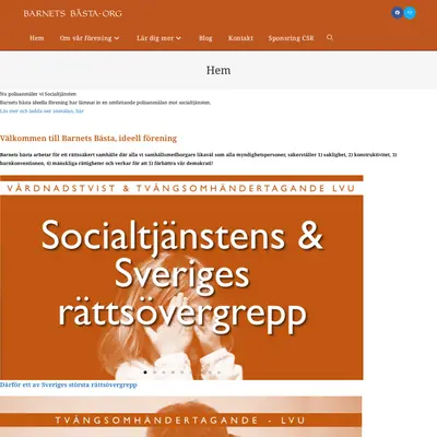 Barnets bästa, www.barnetsbasta.org startsida 2026