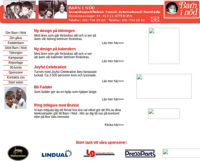 Barn i nöd startsida 2004