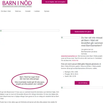 Barn i nöd startsida 2026