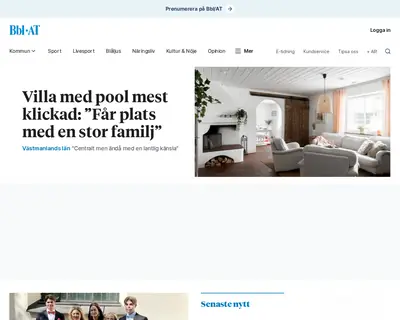 Bärgslagsbladet Arboga Tidning startsida 2024