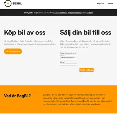 Beg Bil startsida 2023