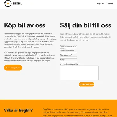 Beg Bil startsida 2024
