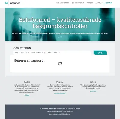 beinformed.se startsida 2018