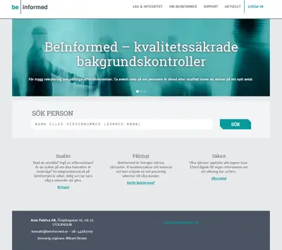 beinformed.se startsida 2019
