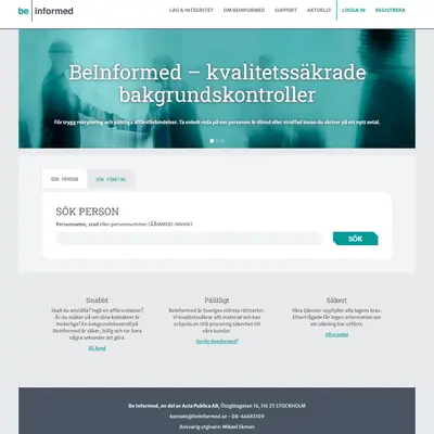 beinformed.se startsida 2022