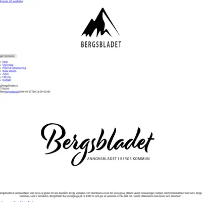 Bergs Annonsblad/Bergsbladet startsida 2024