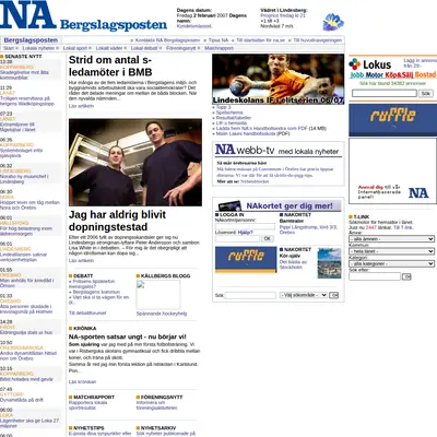 www.bergslagsposten.se startsida 2007