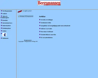 bergsmannen.se startsida 1998