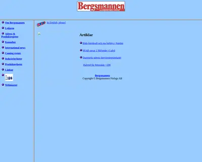 bergsmannen.se startsida 2000