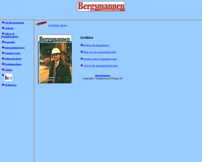 bergsmannen.se startsida 2001