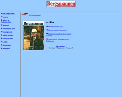 bergsmannen.se startsida 2003