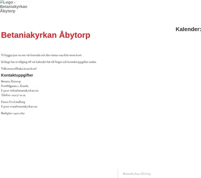 Betania Åbytorp webben startsida 2015