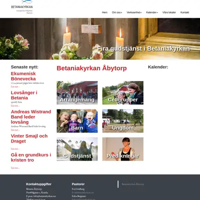 Betania Åbytorp webben startsida 2016