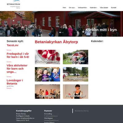 Betania Åbytorp webben startsida 2018