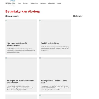 Betania Åbytorp webben startsida 2025