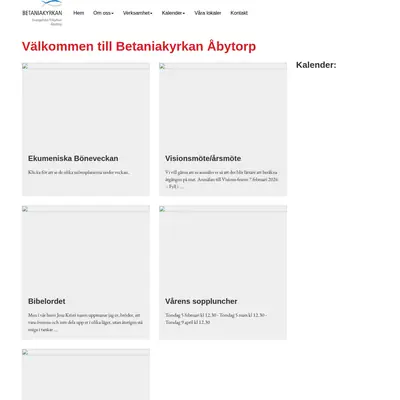 Betania Åbytorp webben startsida 2026