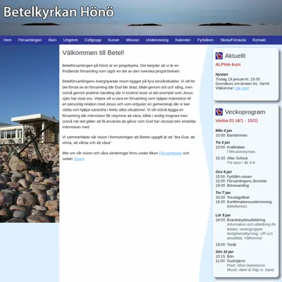 Betel Hönö startsida 2016