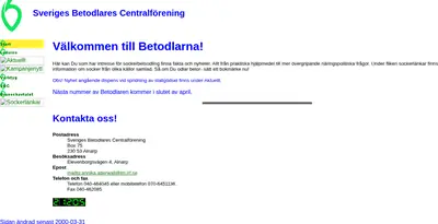 Betodlaren startsida 2000