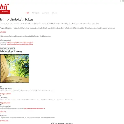 Biblioteket i fokus startsida 2019