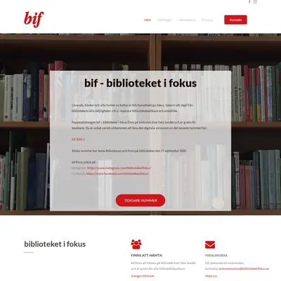 Biblioteket i fokus startsida 2020