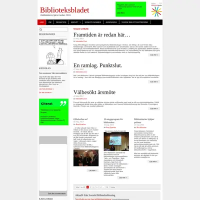 Biblioteksbladets nyhetsbrev startsida 2013